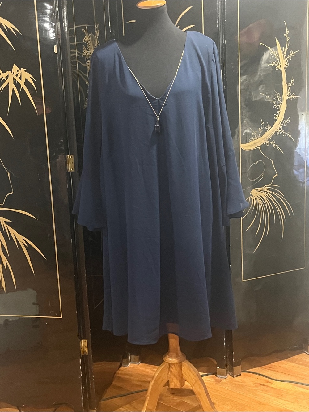 As U Wish Navy Knit  Midi dress. RE